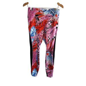 Nike Dri Fit High Waisted 7/8 Leggings Leaf Design Colorful Hawaii Size L